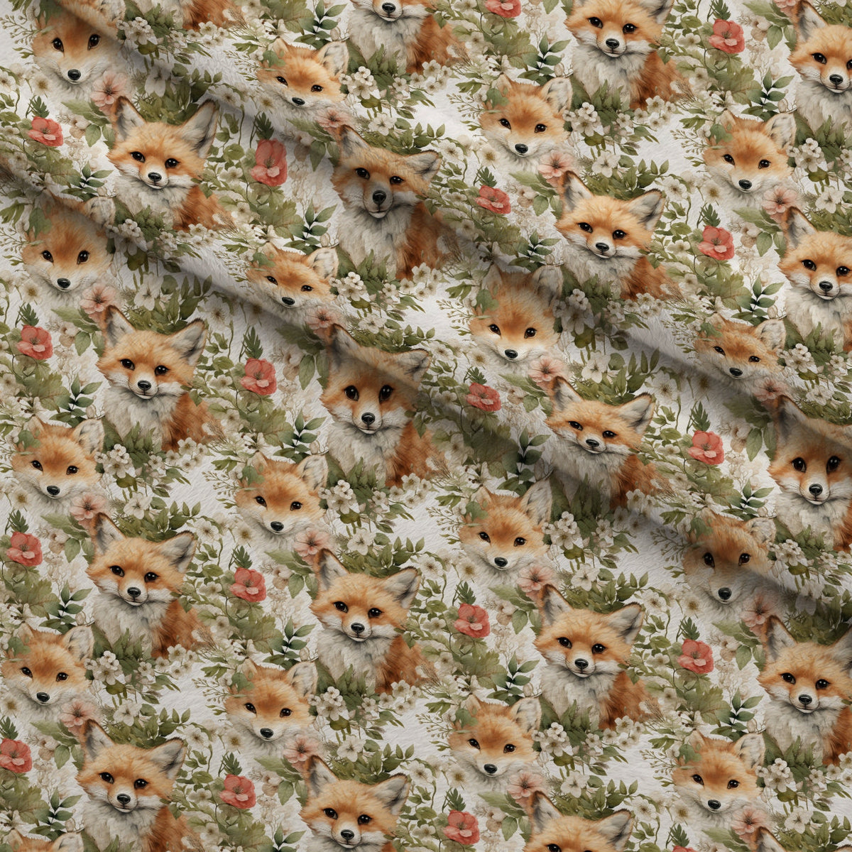 Forest Friends Pattern 3 Fleece Fabric — fleece fabric folded close-up preview (mv-fleece-v1:lying)