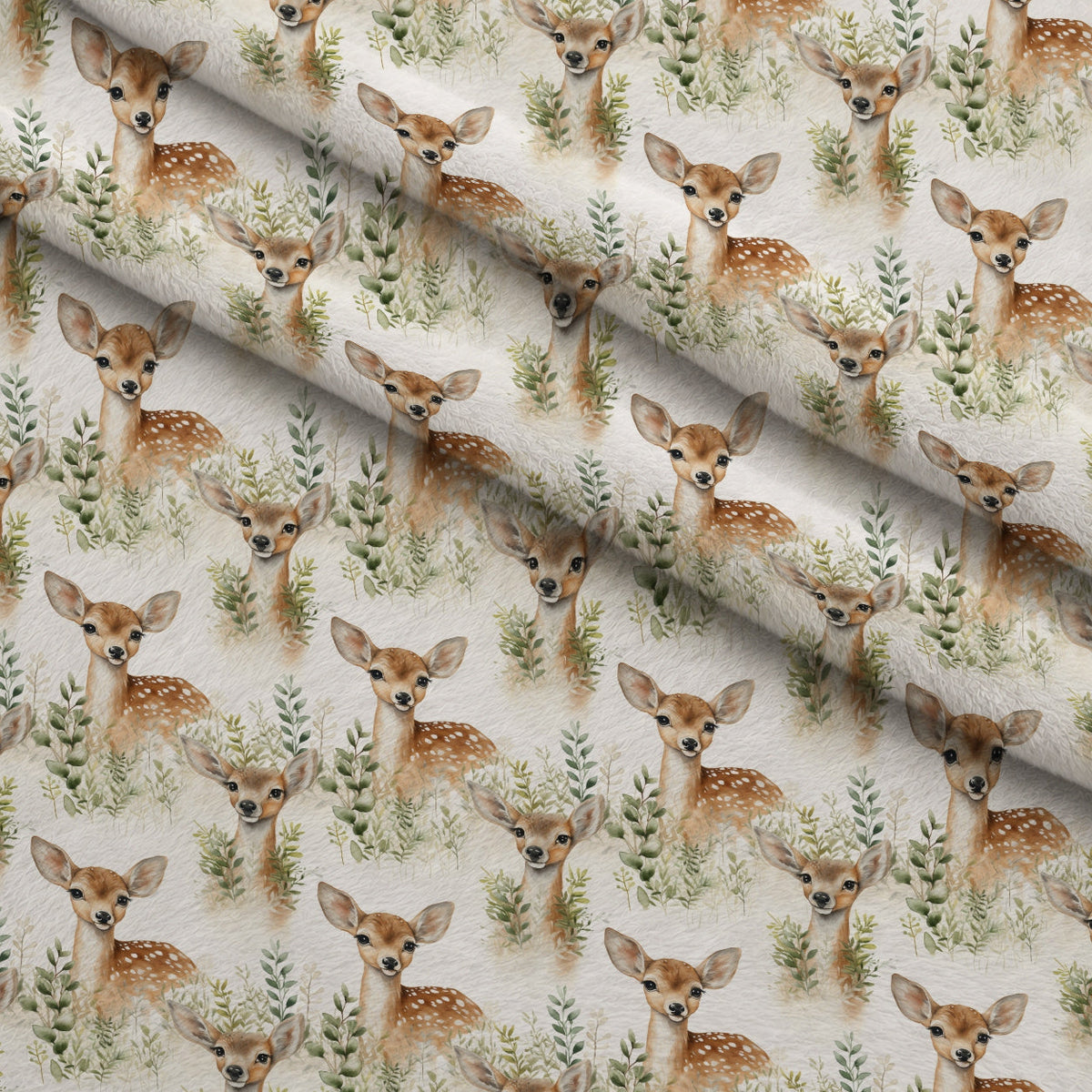 Forest Friends Pattern 5 Fleece Fabric — fleece fabric folded close-up preview (mv-fleece-v1:lying)