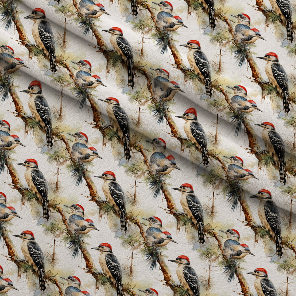 Forest Friends Pattern 6 Fleece Fabric — fleece fabric folded close-up preview (mv-fleece-v1:lying)
