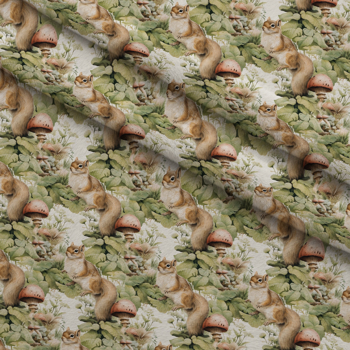 Forest Friends Pattern 7 Fleece Fabric — fleece fabric folded close-up preview (mv-fleece-v1:lying)