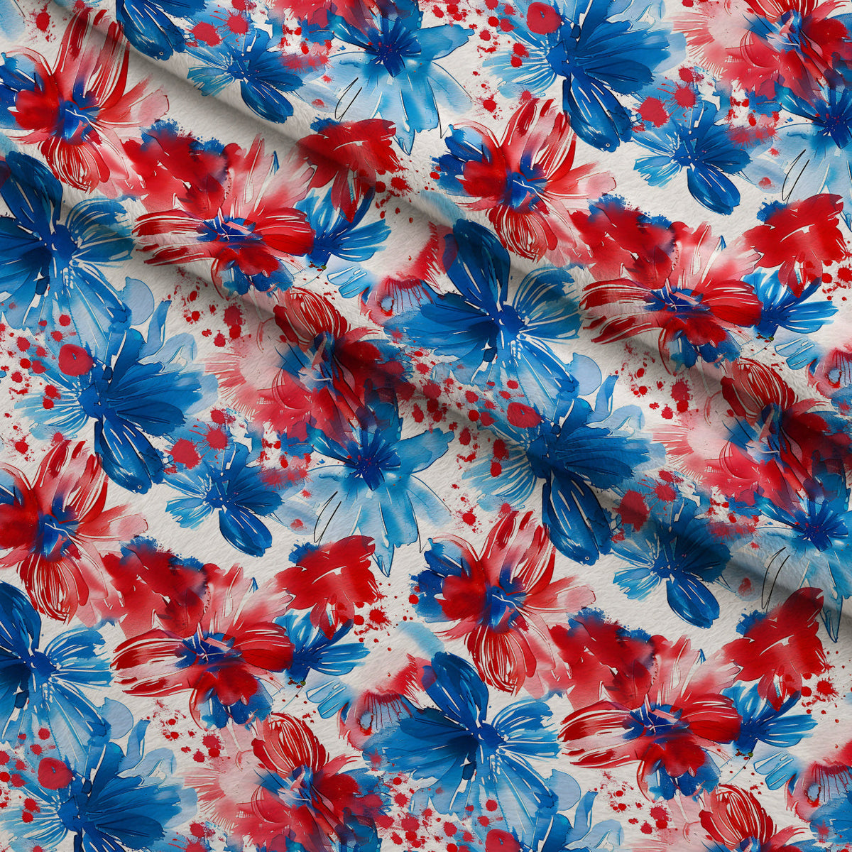 Freedom Petals Pattern 1 Fleece Fabric — fleece fabric folded close-up preview (mv-fleece-v1:lying)