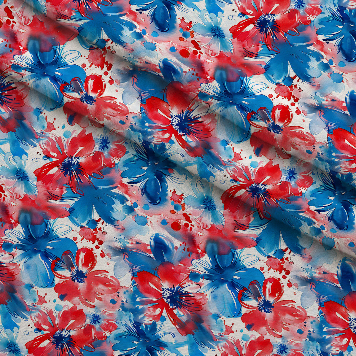 Freedom Petals Pattern 10 Fleece Fabric — fleece fabric folded close-up preview (mv-fleece-v1:lying)
