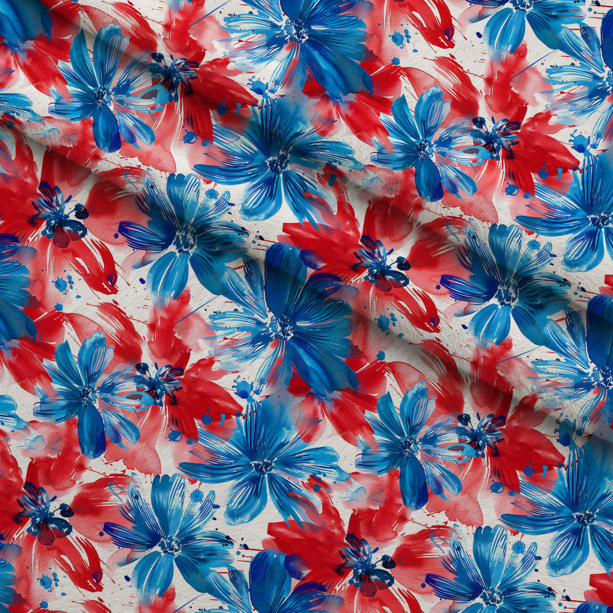 Freedom Petals Pattern 13 Fleece Fabric — fleece fabric folded close-up preview (mv-fleece-v1:lying)