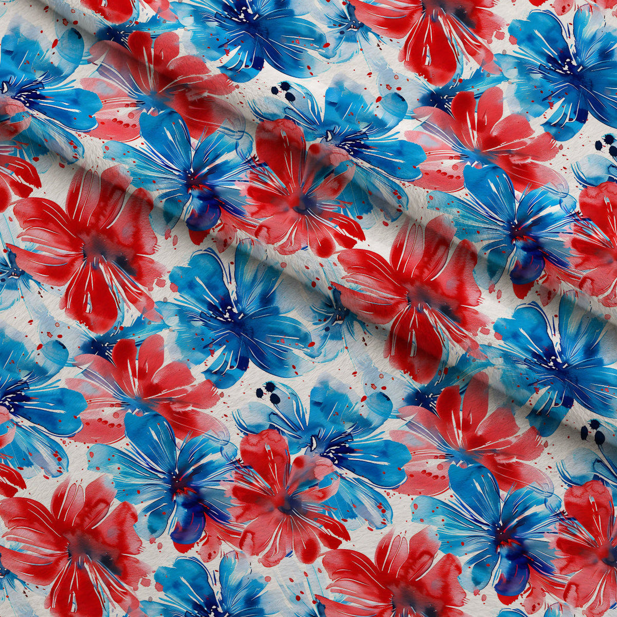 Freedom Petals Pattern 14 Fleece Fabric — fleece fabric folded close-up preview (mv-fleece-v1:lying)