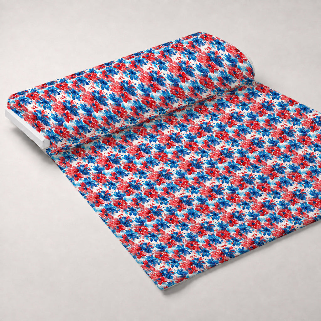 Freedom Petals Pattern 15 Fleece Fabric — fleece fabric unrolled bolt preview (mv-fleece-v1:bolt)