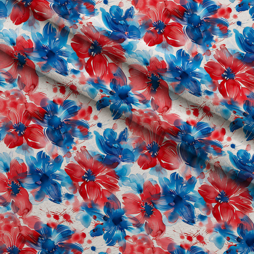 Freedom Petals Pattern 15 Fleece Fabric — fleece fabric folded close-up preview (mv-fleece-v1:lying)