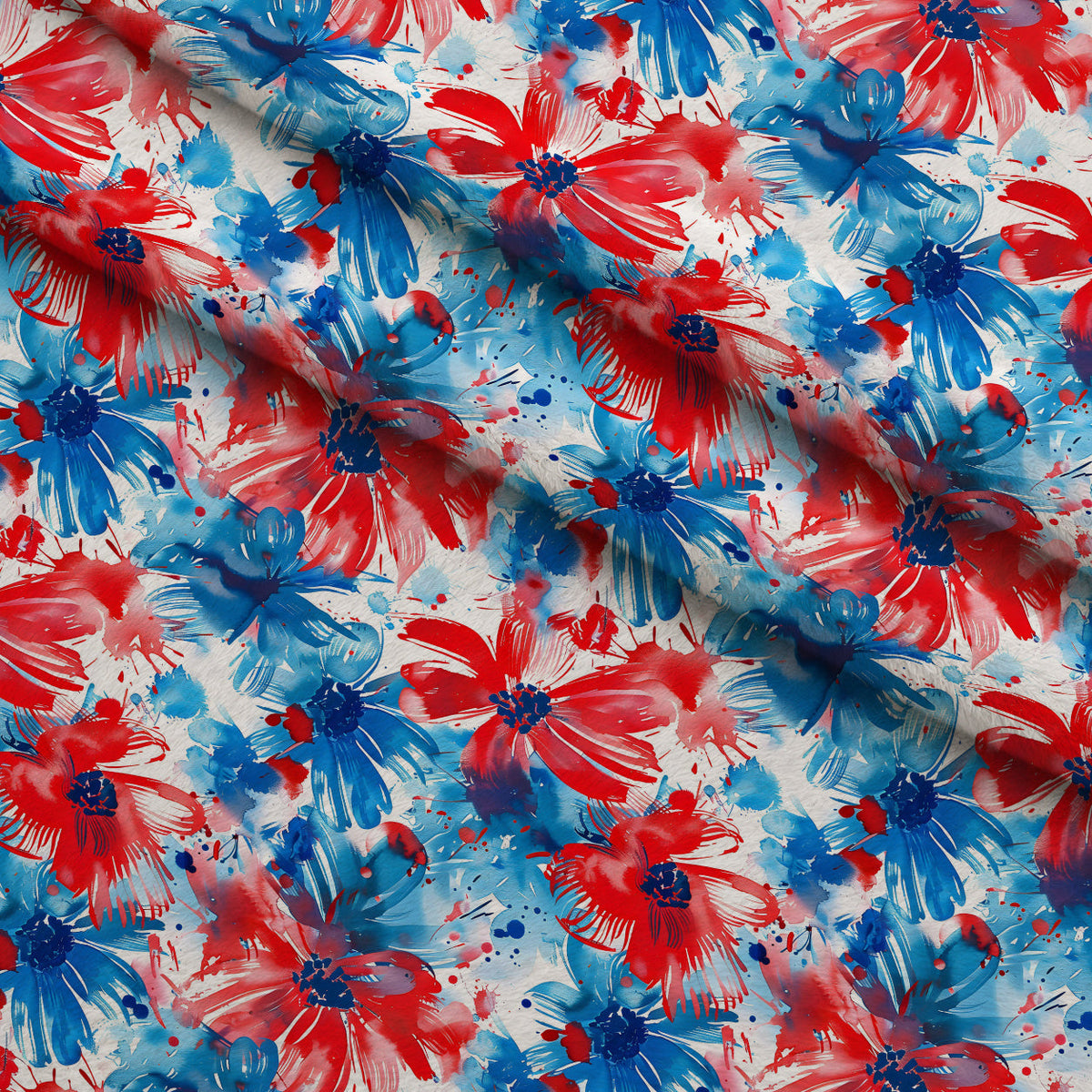 Freedom Petals Pattern 16 Fleece Fabric — fleece fabric folded close-up preview (mv-fleece-v1:lying)