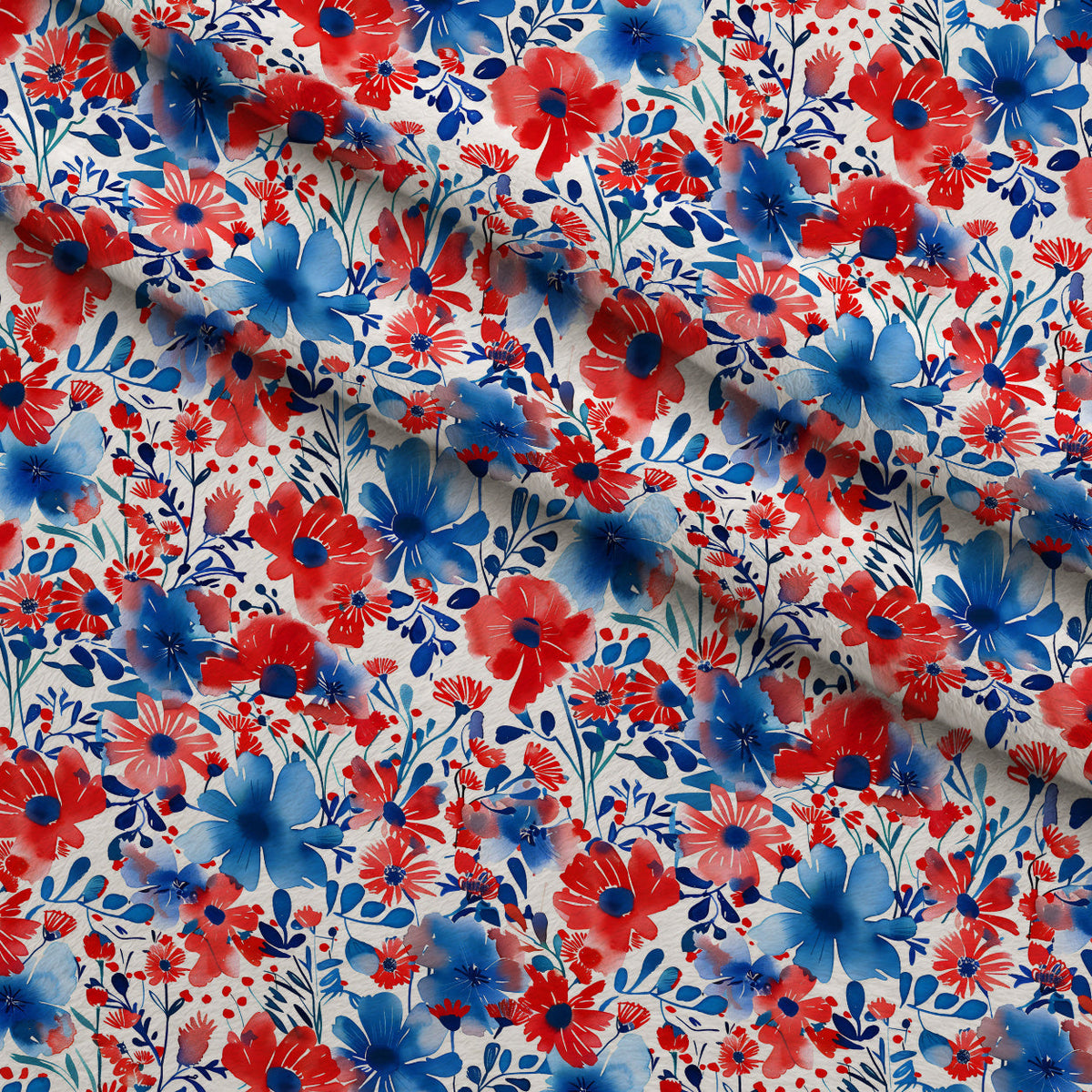 Freedom Petals Pattern 21 Fleece Fabric — fleece fabric folded close-up preview (mv-fleece-v1:lying)