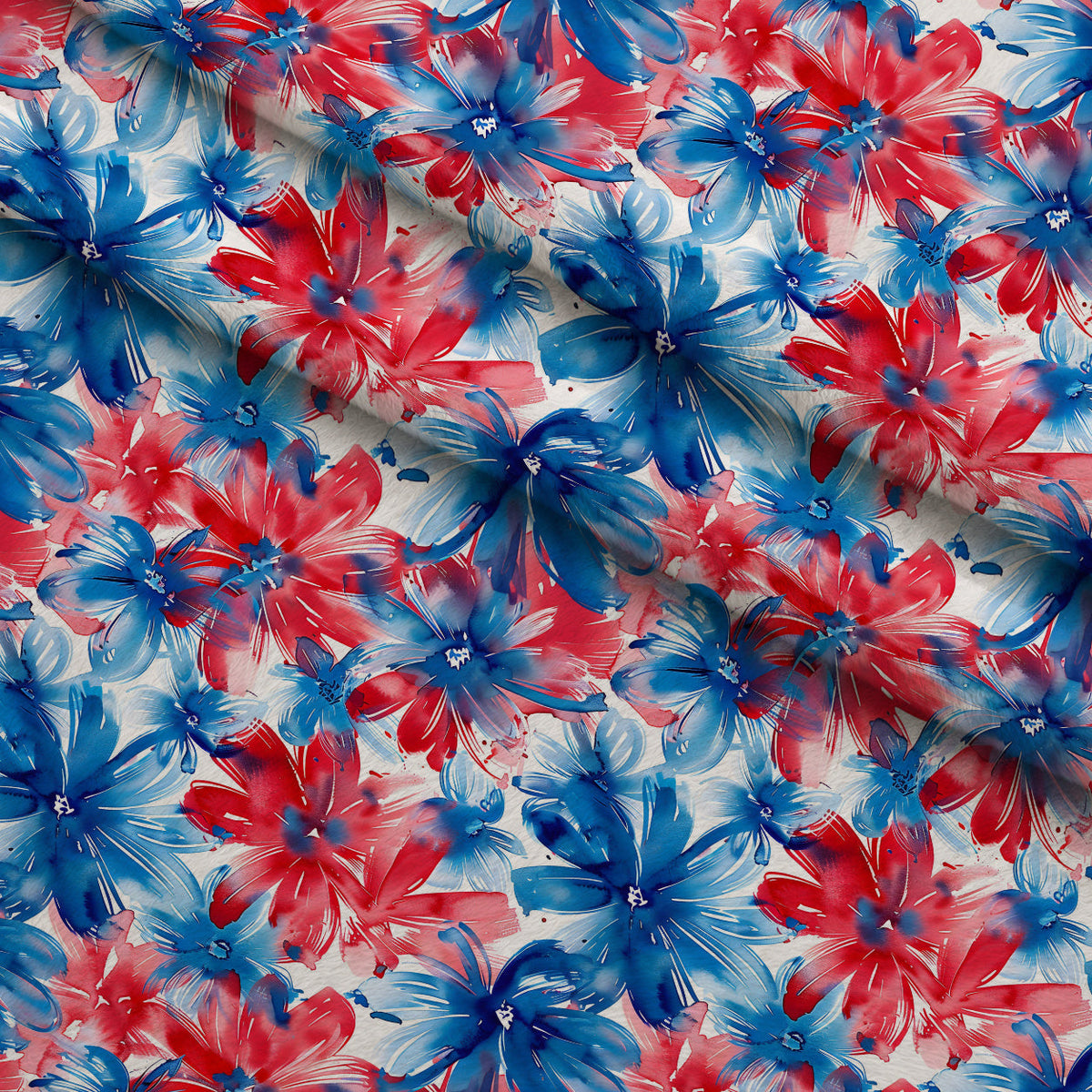 Freedom Petals Pattern 3 Fleece Fabric — fleece fabric folded close-up preview (mv-fleece-v1:lying)
