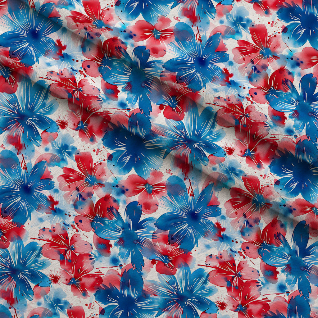 Freedom Petals Pattern 4 Fleece Fabric — fleece fabric folded close-up preview (mv-fleece-v1:lying)