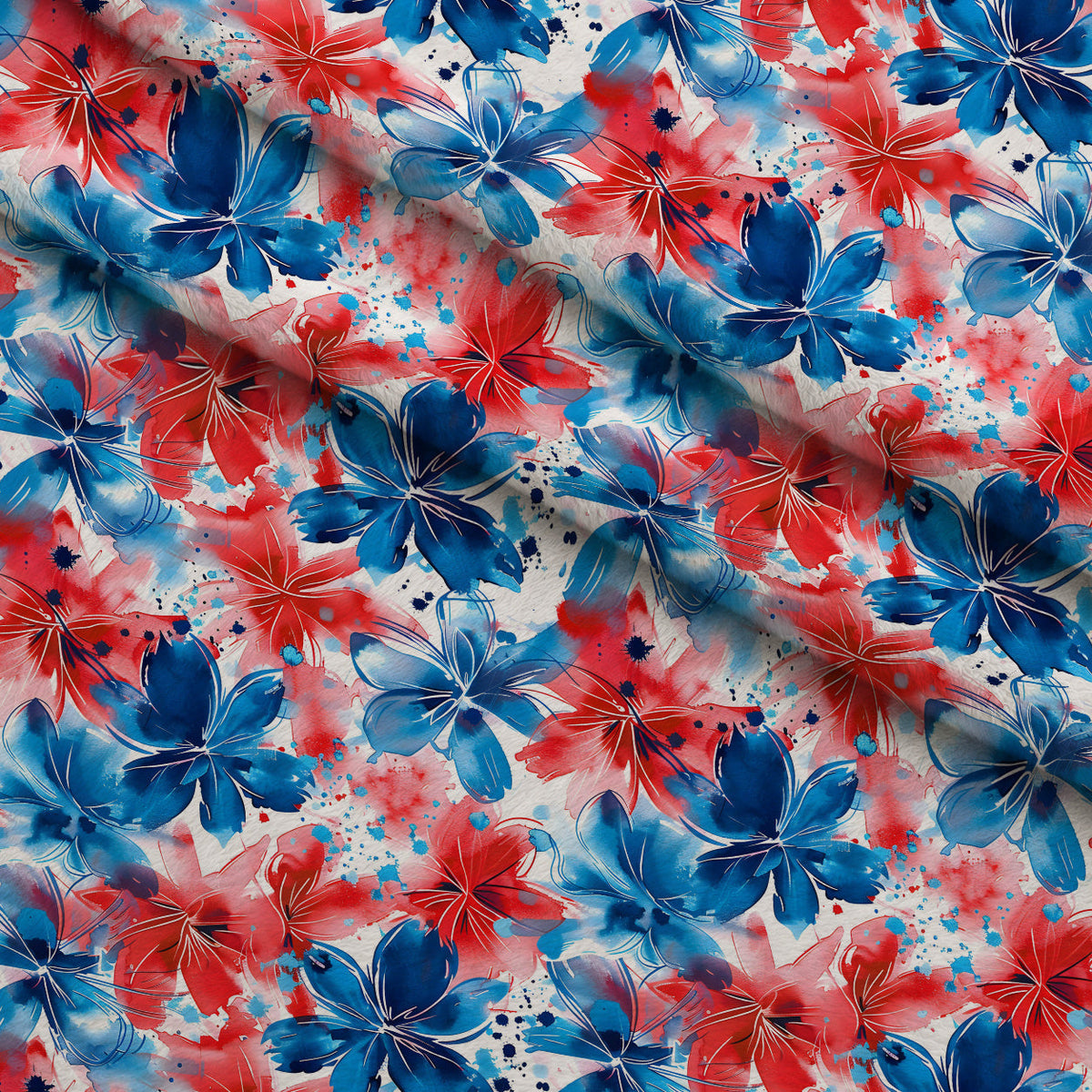 Freedom Petals Pattern 5 Fleece Fabric — fleece fabric folded close-up preview (mv-fleece-v1:lying)