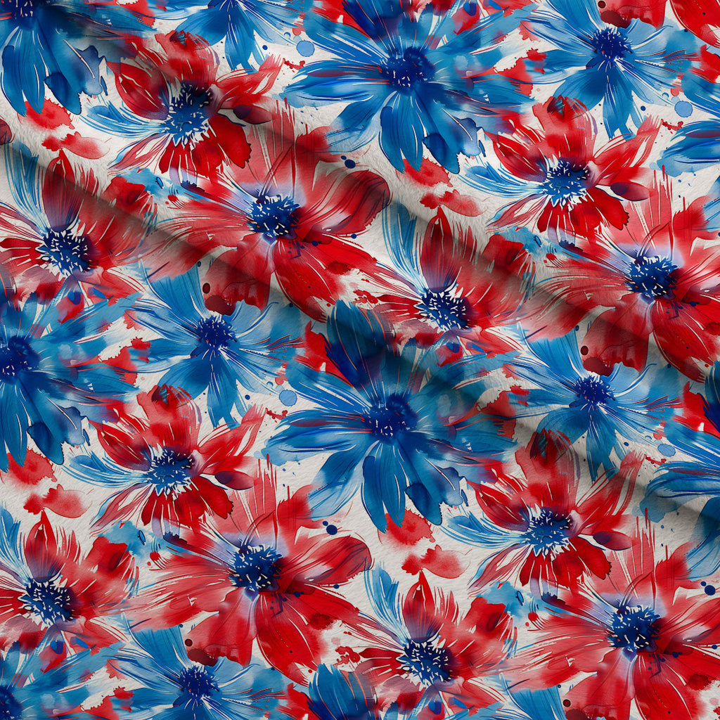 Freedom Petals Pattern 6 Fleece Fabric — fleece fabric folded close-up preview (mv-fleece-v1:lying)