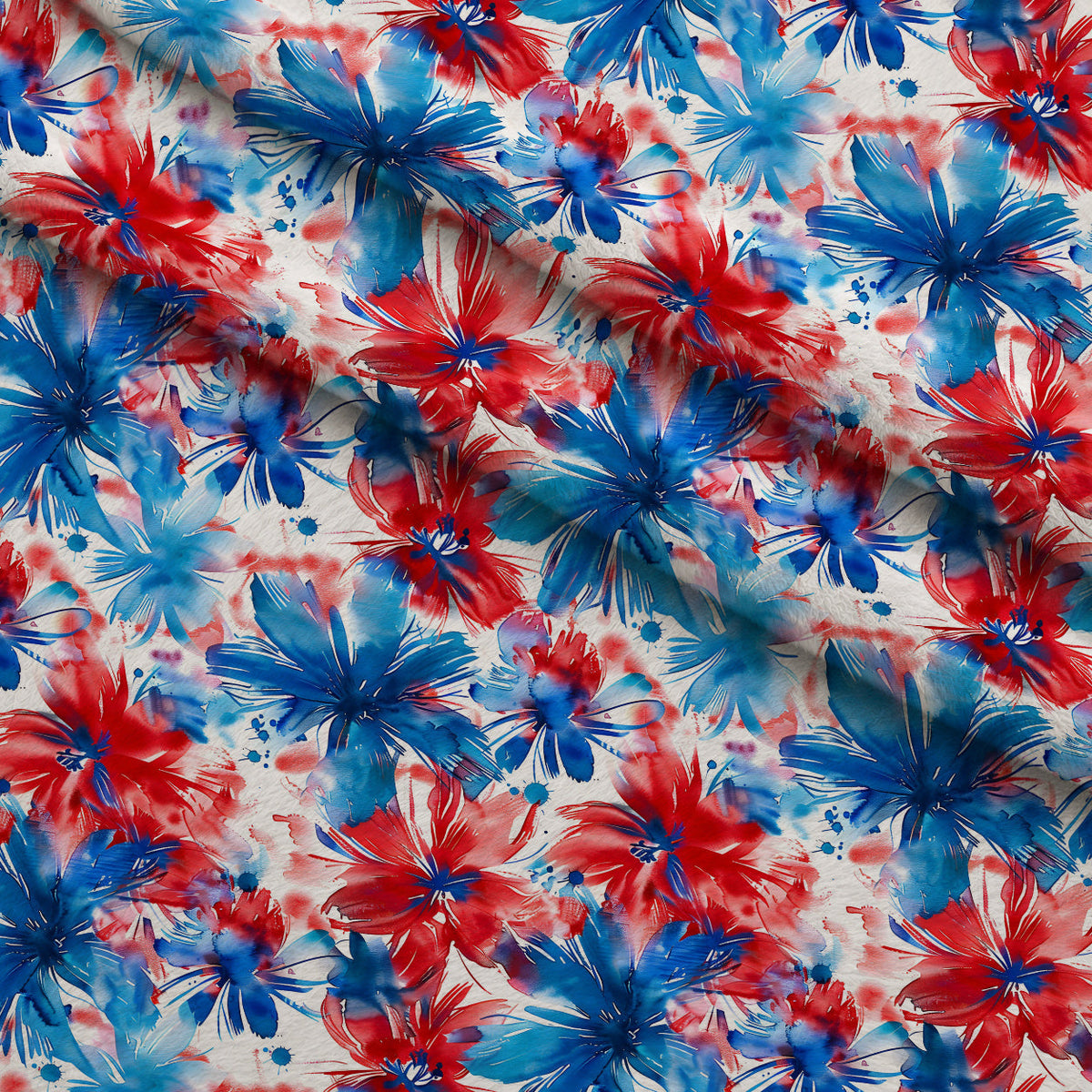 Freedom Petals Pattern 7 Fleece Fabric — fleece fabric folded close-up preview (mv-fleece-v1:lying)