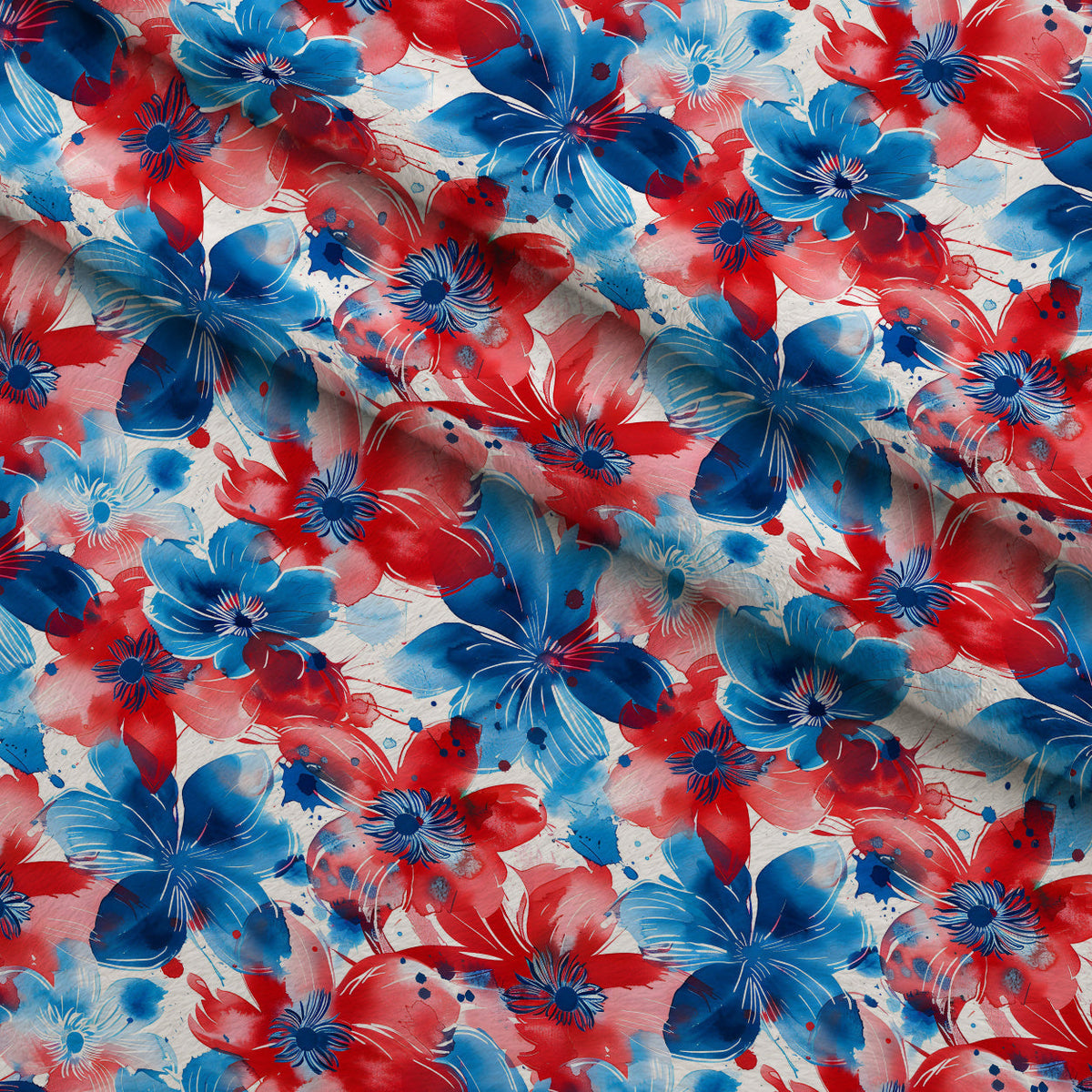 Freedom Petals Pattern 9 Fleece Fabric — fleece fabric folded close-up preview (mv-fleece-v1:lying)