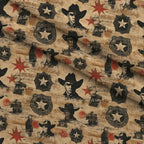Frontier Outlaws Pattern 10 Fleece Fabric — fleece fabric folded close-up preview (mv-fleece-v1:lying)