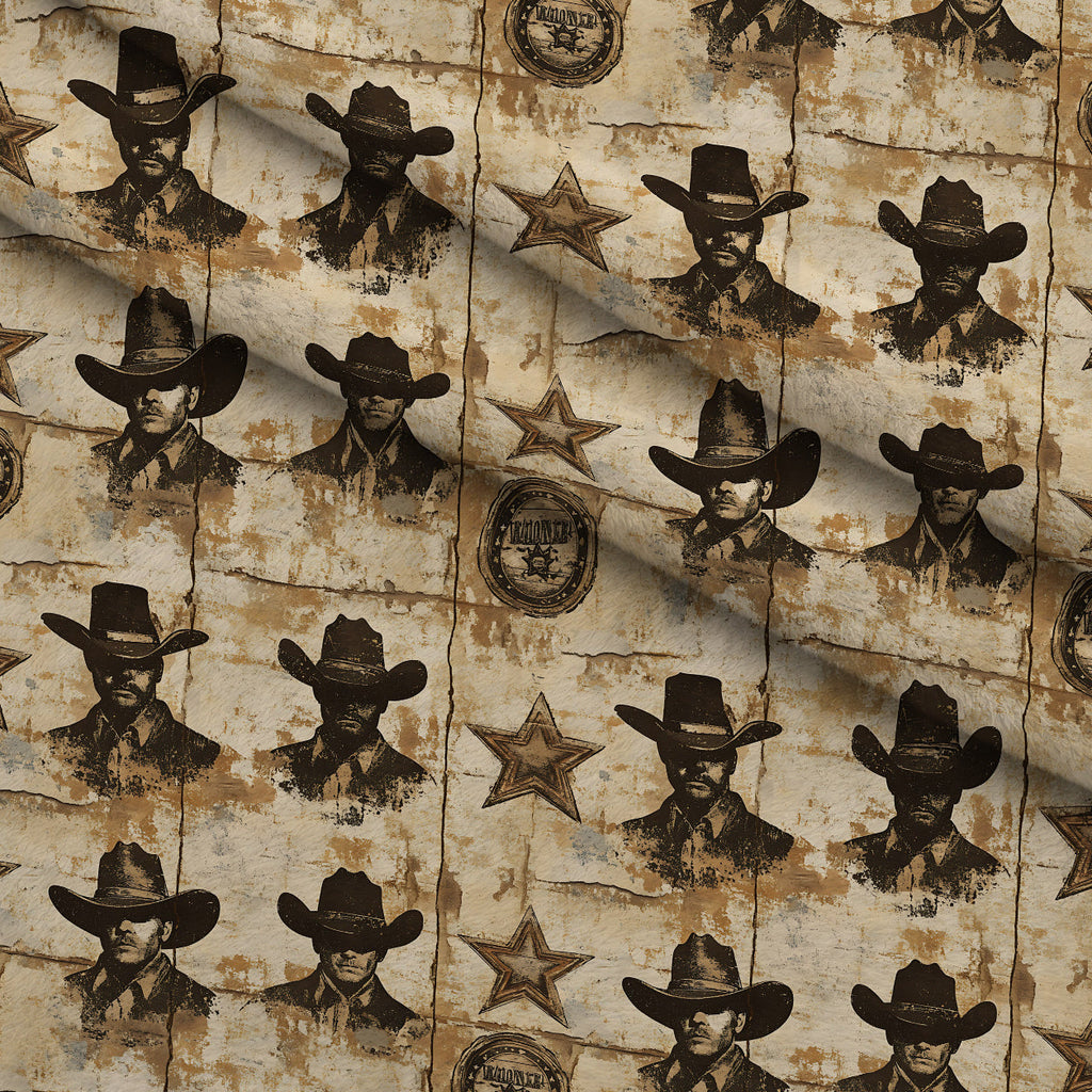 Frontier Outlaws Pattern 17 Fleece Fabric — fleece fabric folded close-up preview (mv-fleece-v1:lying)