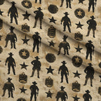 Frontier Outlaws Pattern 3 Fleece Fabric — fleece fabric folded close-up preview (mv-fleece-v1:lying)