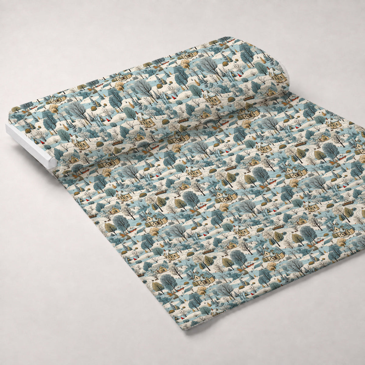 Frosted Pines Pattern 1 Fleece Fabric — fleece fabric unrolled bolt preview (mv-fleece-v1:bolt)
