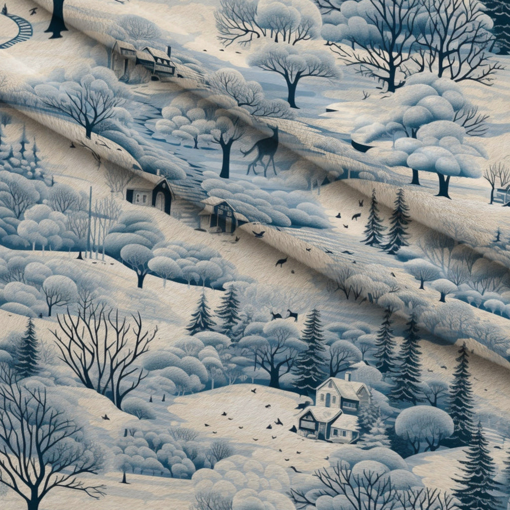 Frosted Pines Pattern 10 Fleece Fabric — fleece fabric folded close-up preview (mv-fleece-v1:lying)