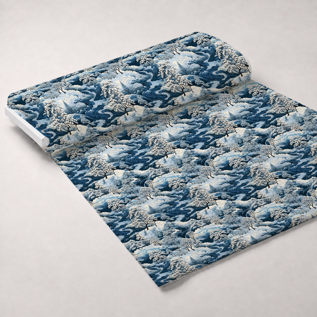 Frosted Pines Pattern 11 Fleece Fabric — fleece fabric unrolled bolt preview (mv-fleece-v1:bolt)