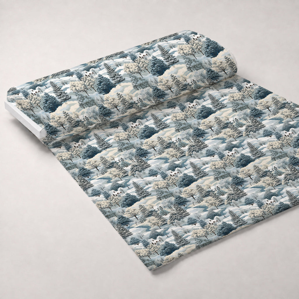 Frosted Pines Pattern 12 Fleece Fabric — fleece fabric unrolled bolt preview (mv-fleece-v1:bolt)