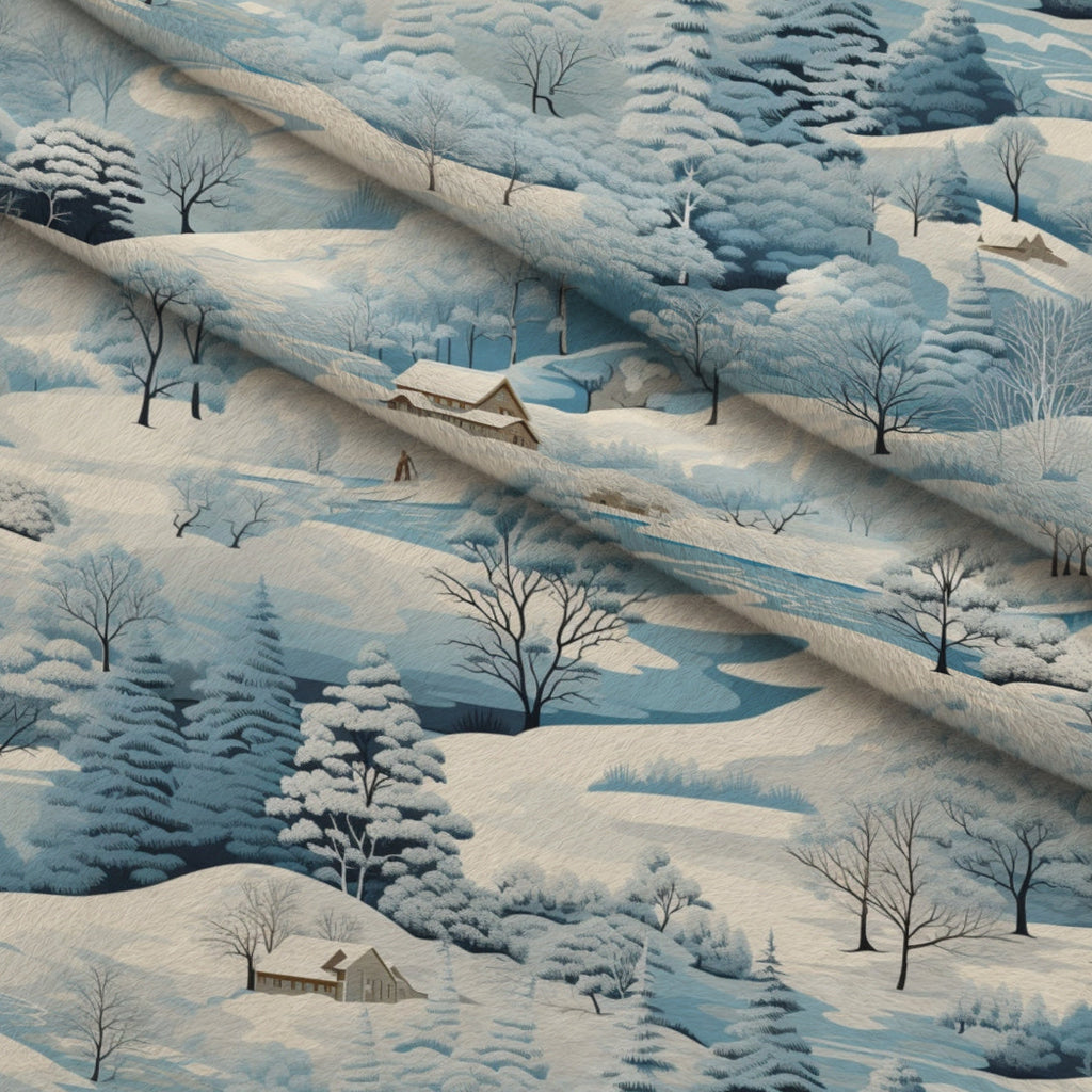 Frosted Pines Pattern 13 Fleece Fabric — fleece fabric folded close-up preview (mv-fleece-v1:lying)