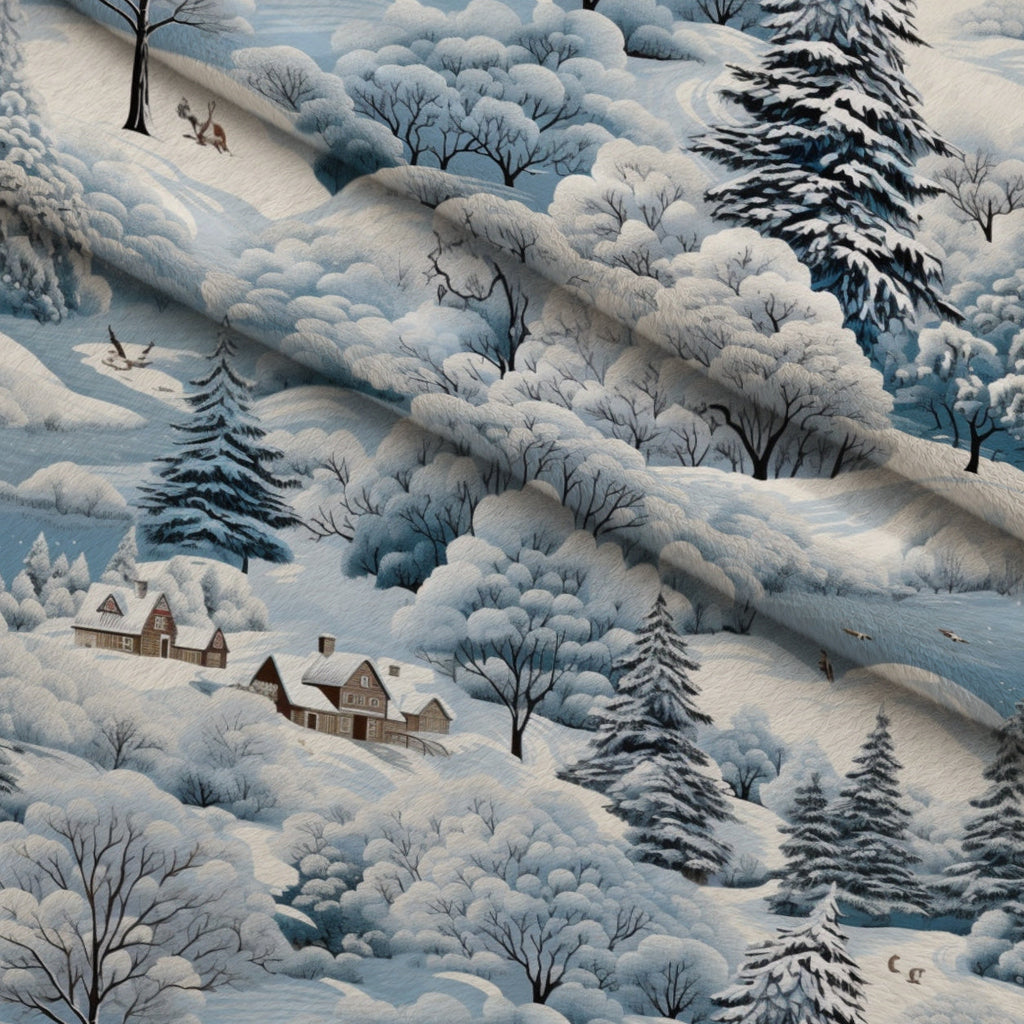 Frosted Pines Pattern 15 Fleece Fabric — fleece fabric folded close-up preview (mv-fleece-v1:lying)