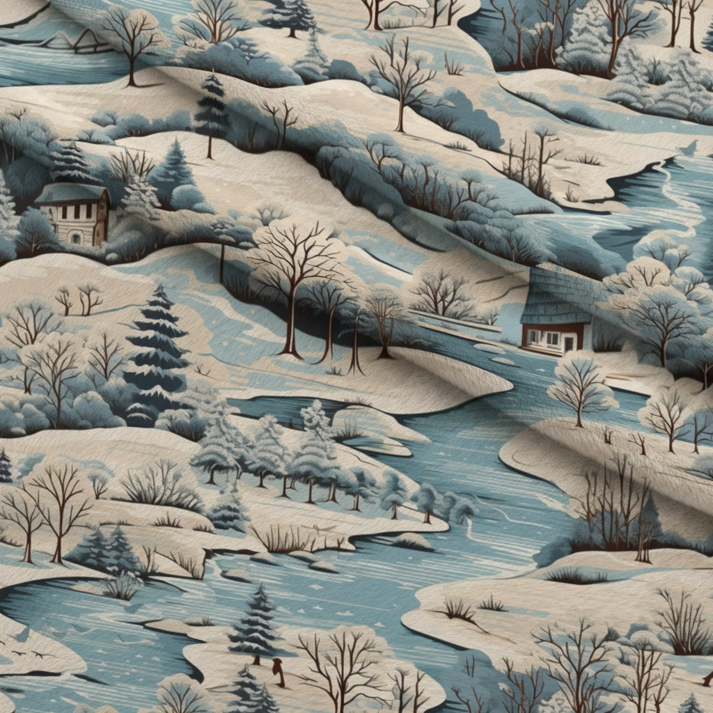 Frosted Pines Pattern 16 Fleece Fabric — fleece fabric folded close-up preview (mv-fleece-v1:lying)