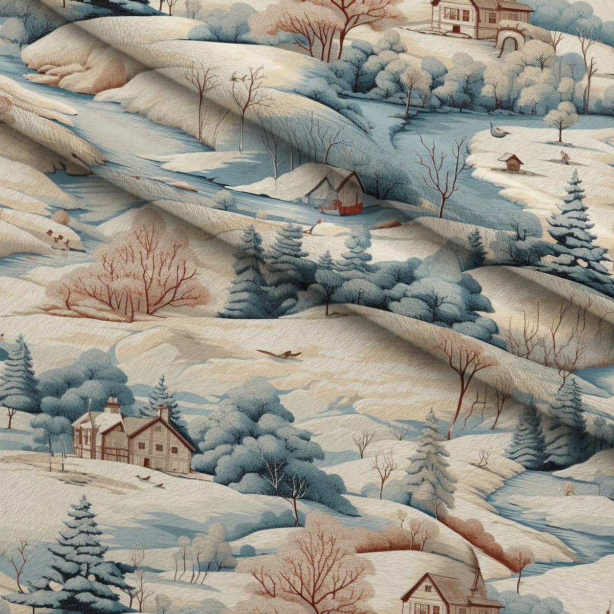 Frosted Pines Pattern 18 Fleece Fabric — fleece fabric folded close-up preview (mv-fleece-v1:lying)