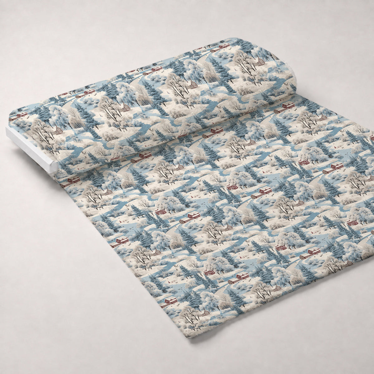 Frosted Pines Pattern 19 Fleece Fabric — fleece fabric unrolled bolt preview (mv-fleece-v1:bolt)