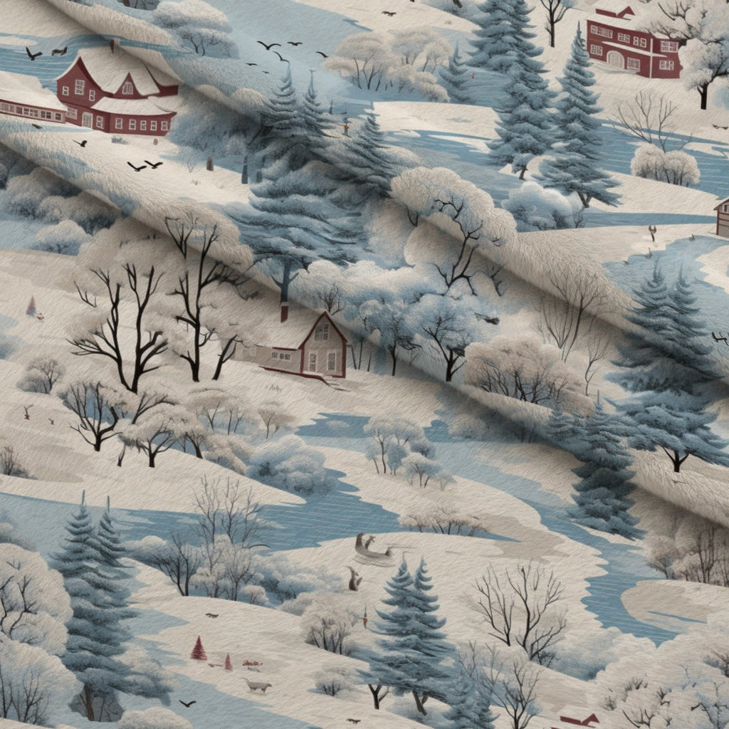 Frosted Pines Pattern 19 Fleece Fabric — fleece fabric folded close-up preview (mv-fleece-v1:lying)