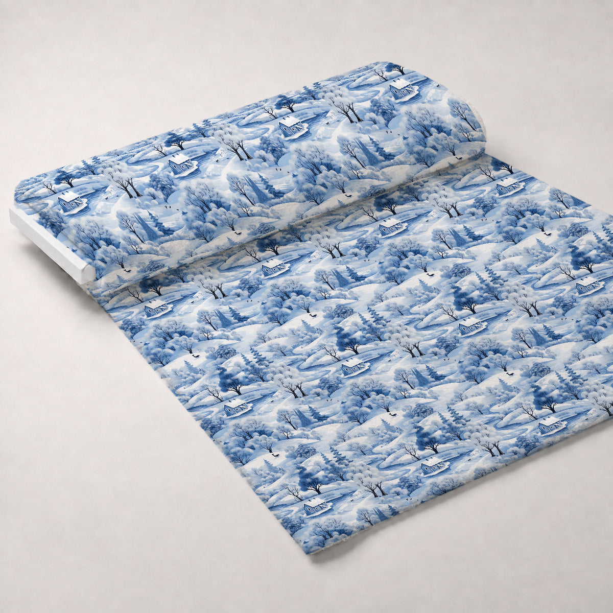 Frosted Pines Pattern 2 Fleece Fabric — fleece fabric unrolled bolt preview (mv-fleece-v1:bolt)