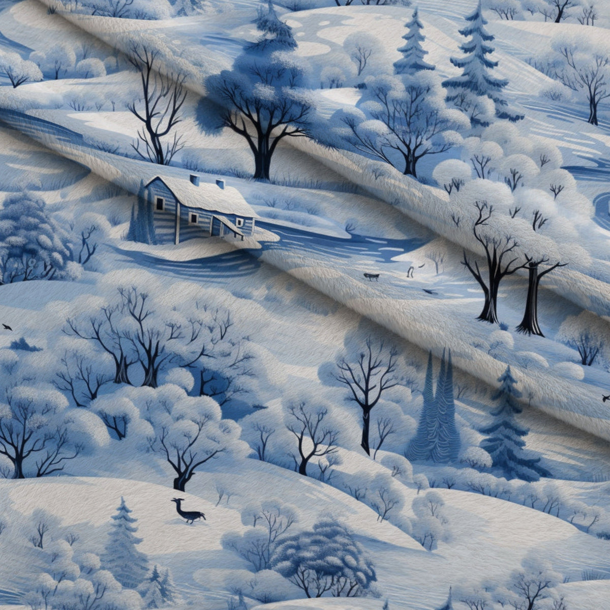 Frosted Pines Pattern 2 Fleece Fabric — fleece fabric folded close-up preview (mv-fleece-v1:lying)
