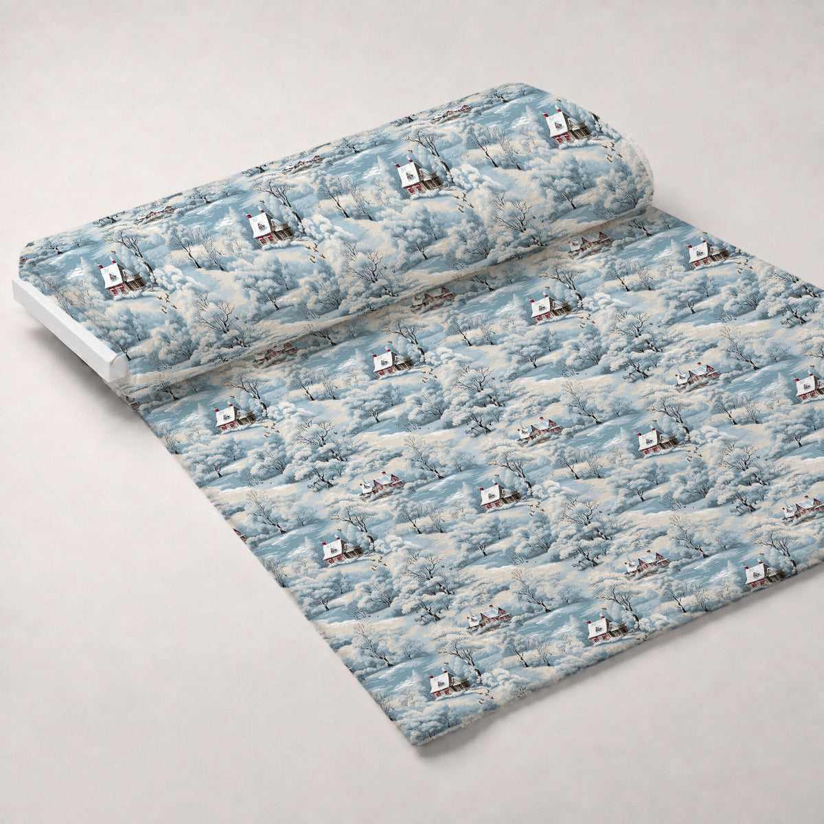 Frosted Pines Pattern 21 Fleece Fabric — fleece fabric unrolled bolt preview (mv-fleece-v1:bolt)