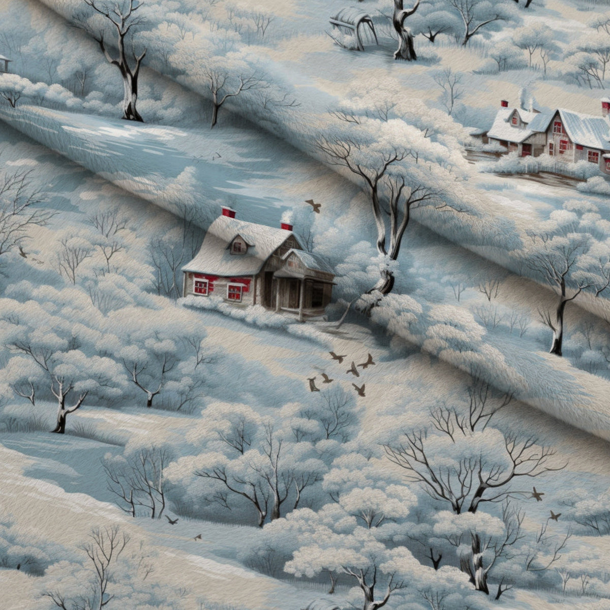 Frosted Pines Pattern 21 Fleece Fabric — fleece fabric folded close-up preview (mv-fleece-v1:lying)