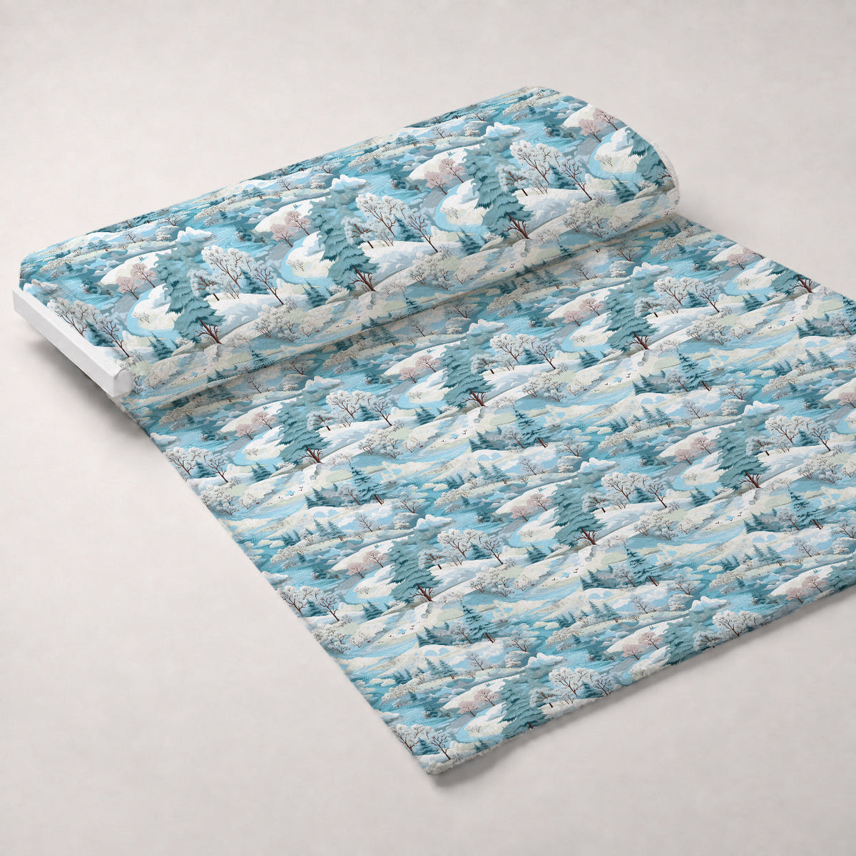 Frosted Pines Pattern 22 Fleece Fabric — fleece fabric unrolled bolt preview (mv-fleece-v1:bolt)
