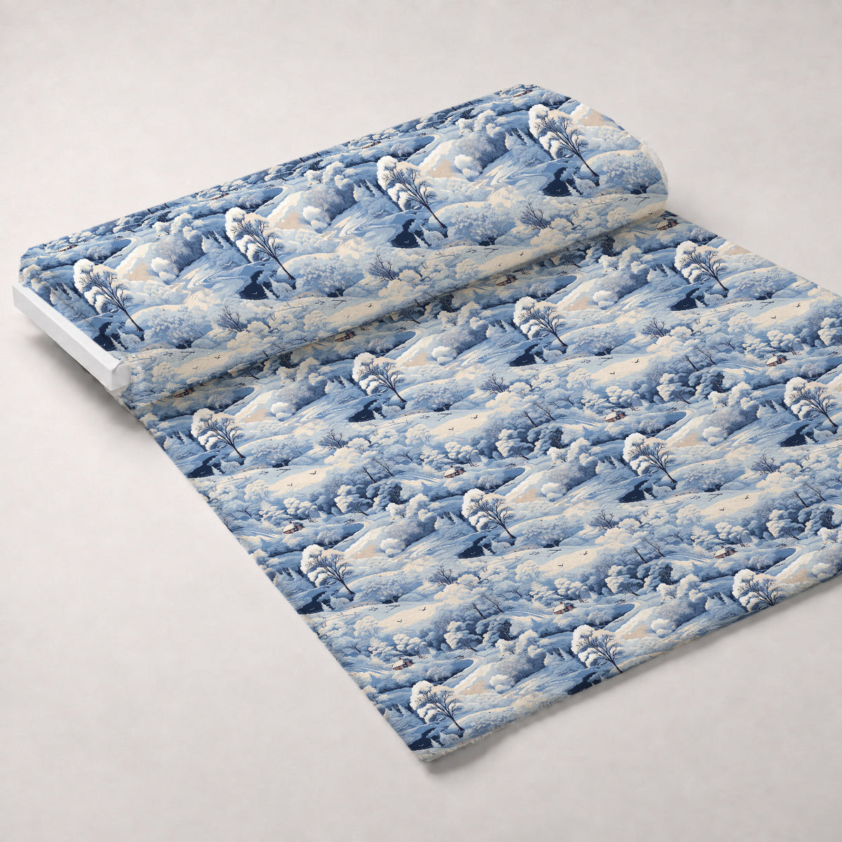 Frosted Pines Pattern 3 Fleece Fabric — fleece fabric unrolled bolt preview (mv-fleece-v1:bolt)