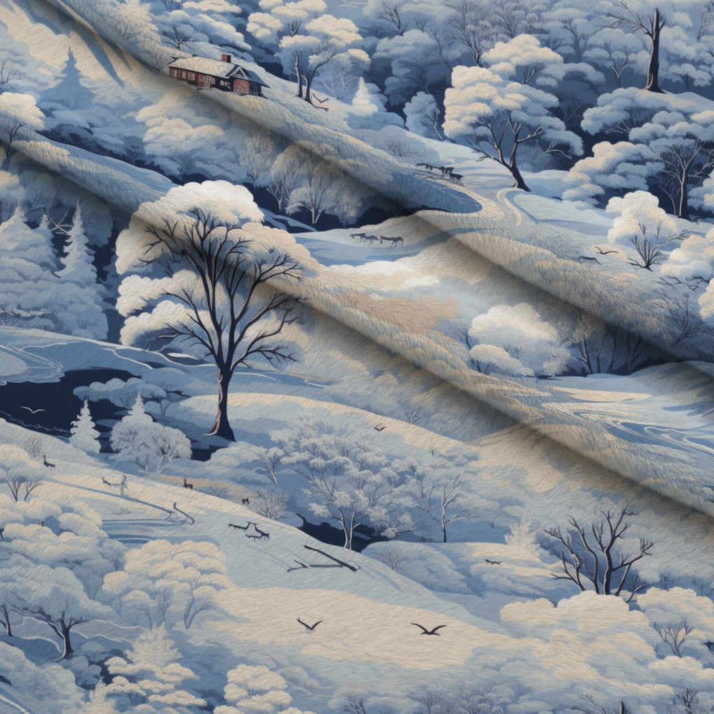 Frosted Pines Pattern 3 Fleece Fabric — fleece fabric folded close-up preview (mv-fleece-v1:lying)