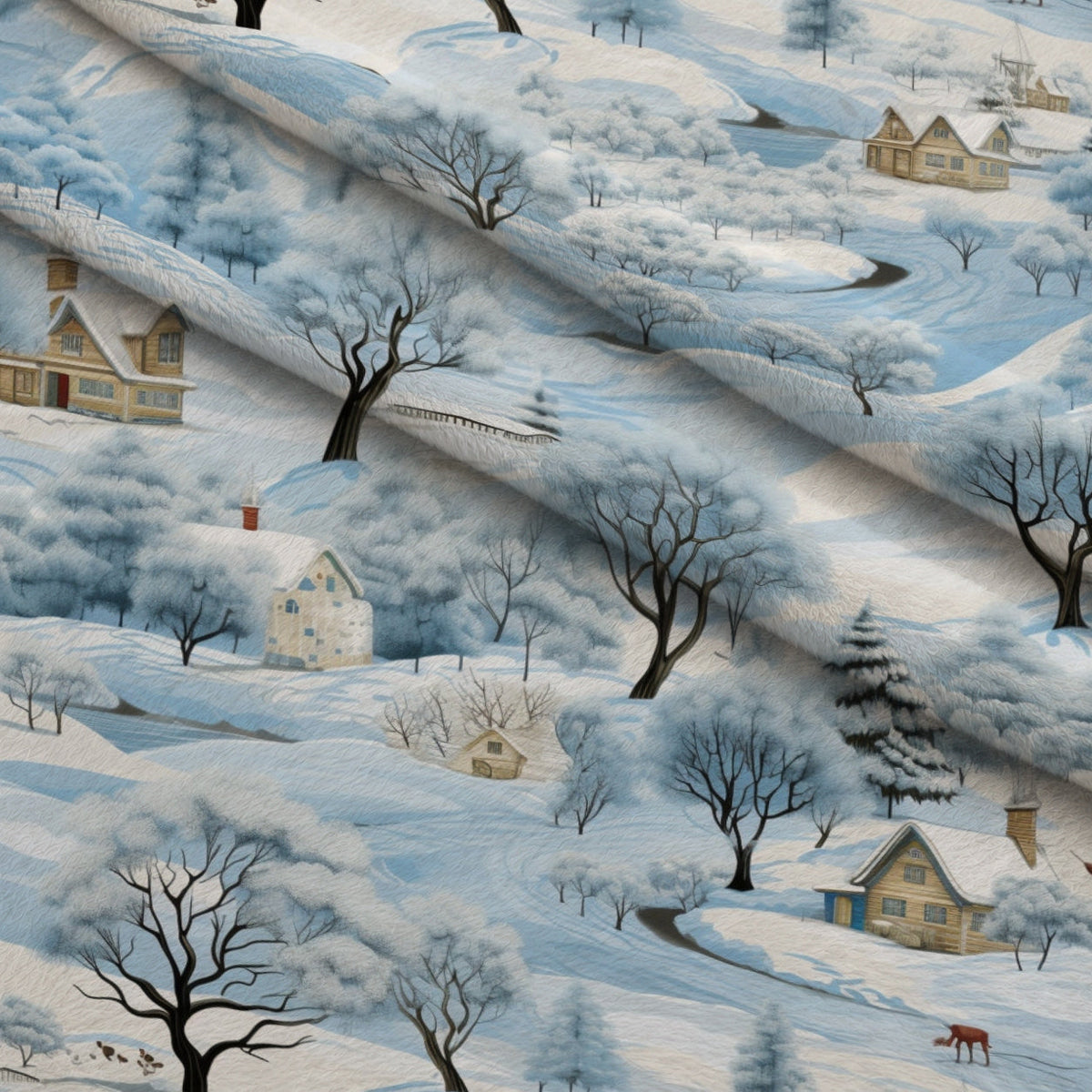 Frosted Pines Pattern 4 Fleece Fabric — fleece fabric folded close-up preview (mv-fleece-v1:lying)