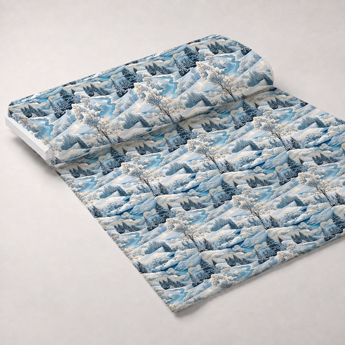 Frosted Pines Pattern 5 Fleece Fabric — fleece fabric unrolled bolt preview (mv-fleece-v1:bolt)