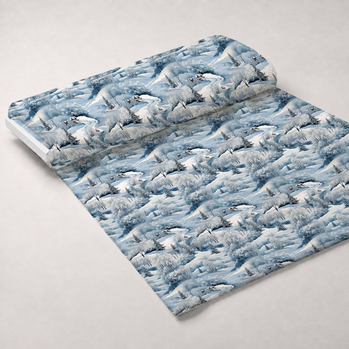 Frosted Pines Pattern 6 Fleece Fabric — fleece fabric unrolled bolt preview (mv-fleece-v1:bolt)