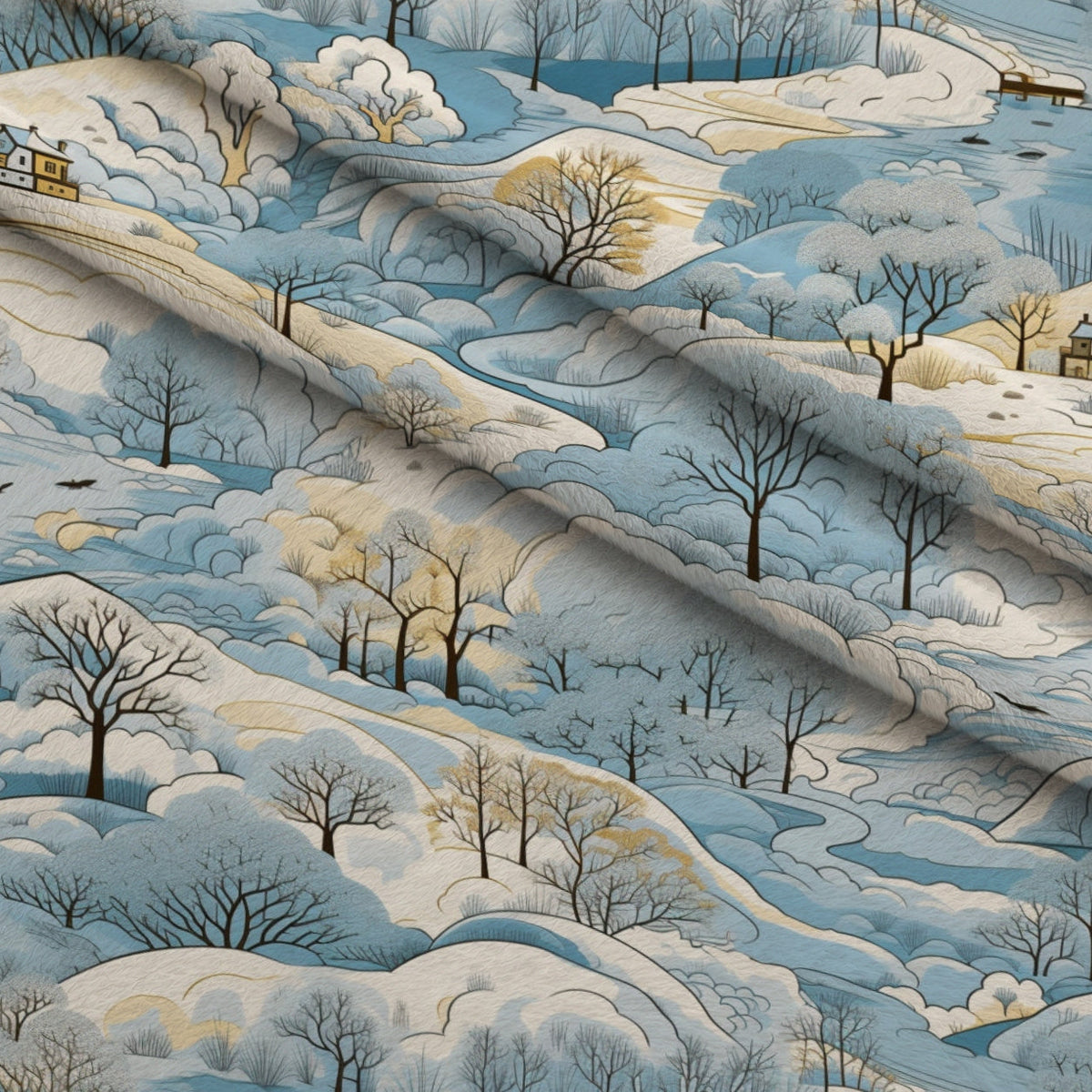 Frosted Pines Pattern 7 Fleece Fabric — fleece fabric folded close-up preview (mv-fleece-v1:lying)