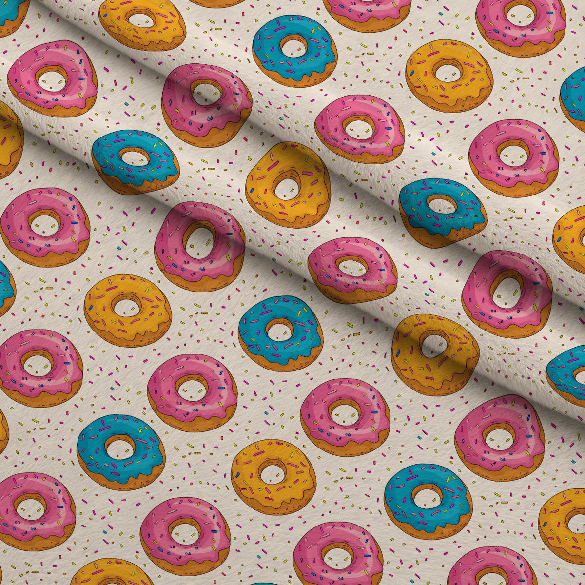 Frosted Rings Pattern 2 Fleece Fabric — fleece fabric folded close-up preview (mv-fleece-v1:lying)