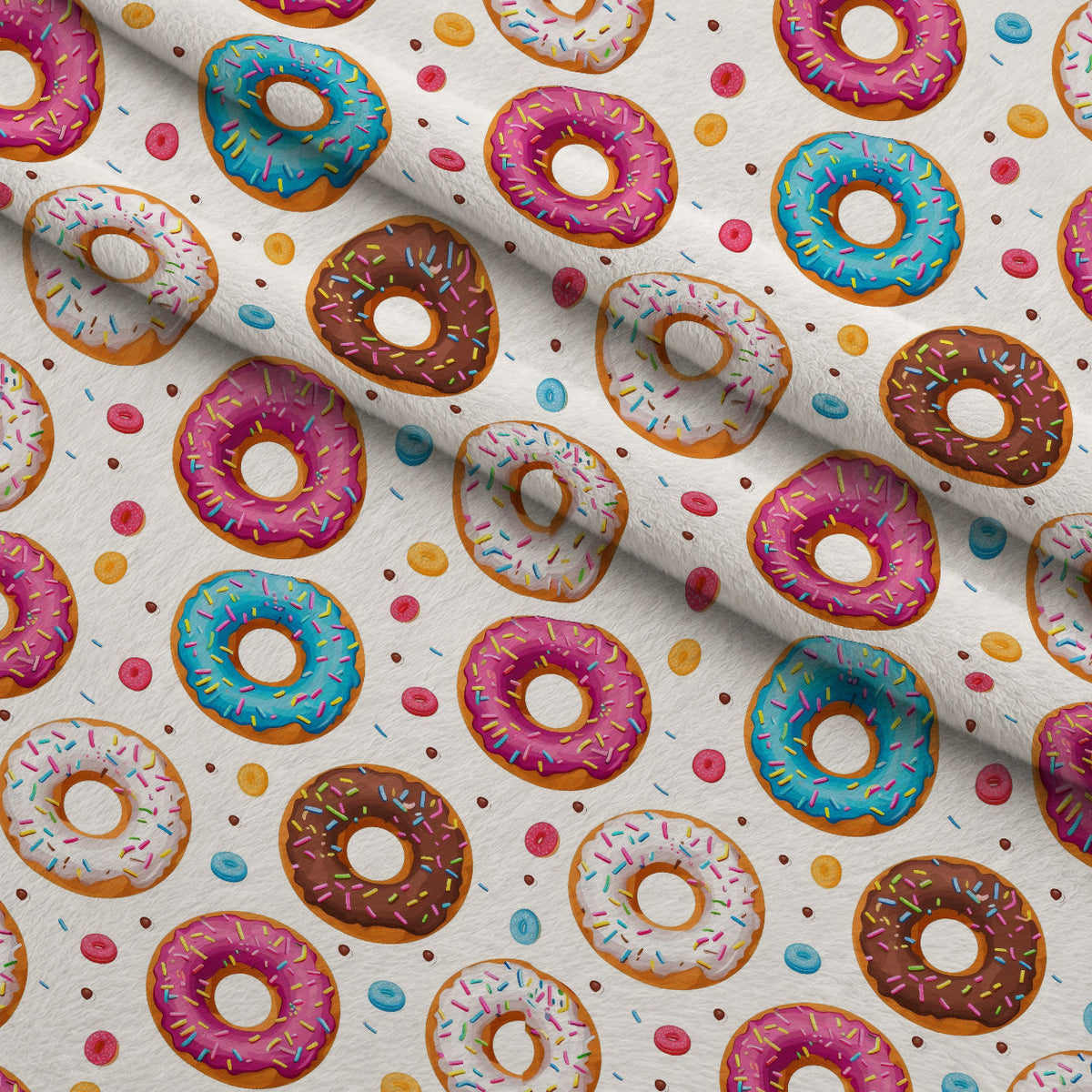Frosted Rings Pattern 4 Fleece Fabric — fleece fabric folded close-up preview (mv-fleece-v1:lying)