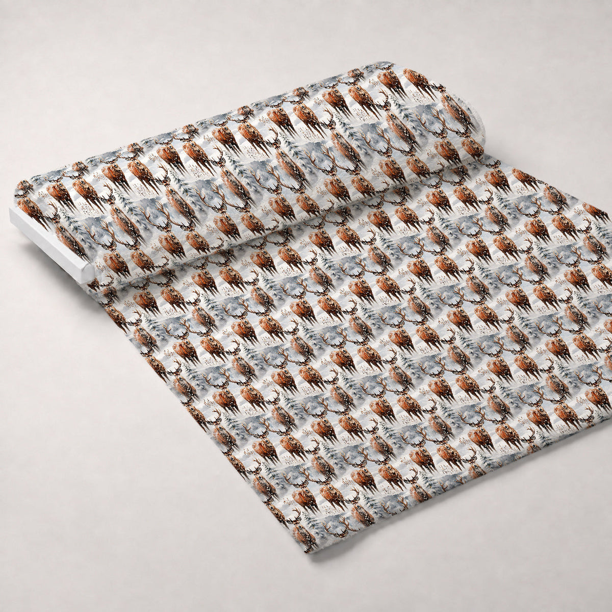 Frosted Woodland Pattern 3 Fleece Fabric — fleece fabric unrolled bolt preview (mv-fleece-v1:bolt)
