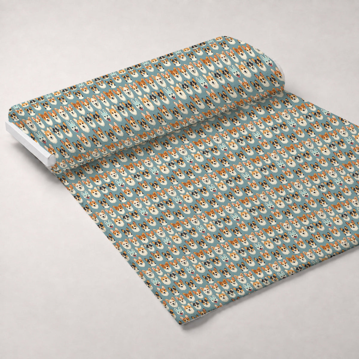 Furry Faces Pattern 1 Fleece Fabric — fleece fabric unrolled bolt preview (mv-fleece-v1:bolt)