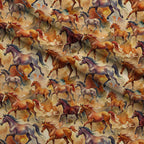 Galloping Mustangs Pattern 11 Fleece Fabric — fleece fabric folded close-up preview (mv-fleece-v1:lying)