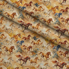 Galloping Mustangs Pattern 16 Fleece Fabric — fleece fabric folded close-up preview (mv-fleece-v1:lying)