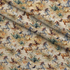 Galloping Mustangs Pattern 6 Fleece Fabric — fleece fabric folded close-up preview (mv-fleece-v1:lying)
