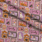 Giggly Ghost Parade Pattern 1 Fleece Fabric — fleece fabric folded close-up preview (mv-fleece-v1:lying)